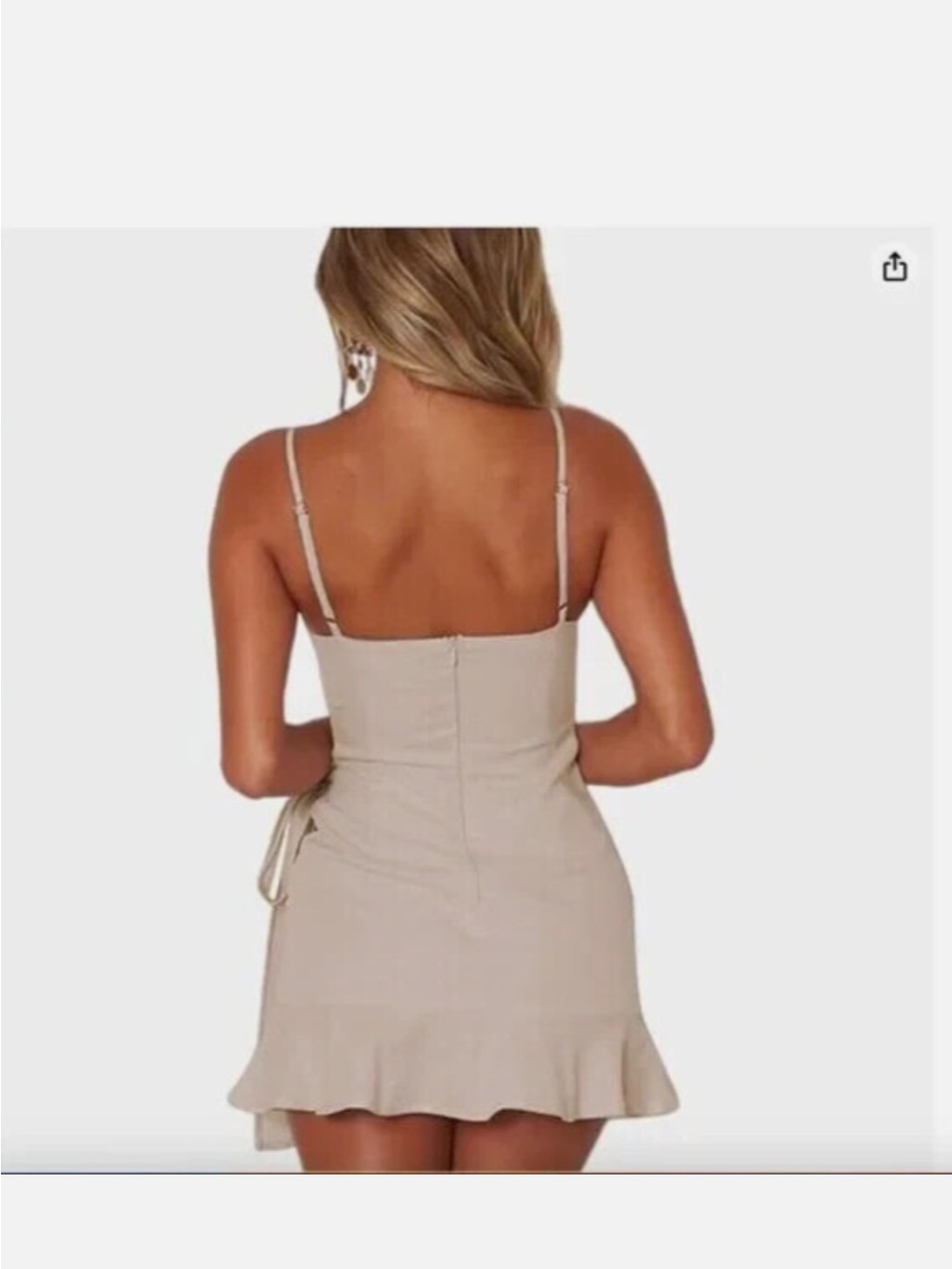 Cream/ivory Ruffle Mini Dress - Picture 2 of 5